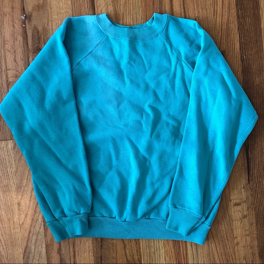 Hanes Crewneck Teal Sweatshirt (Size S)